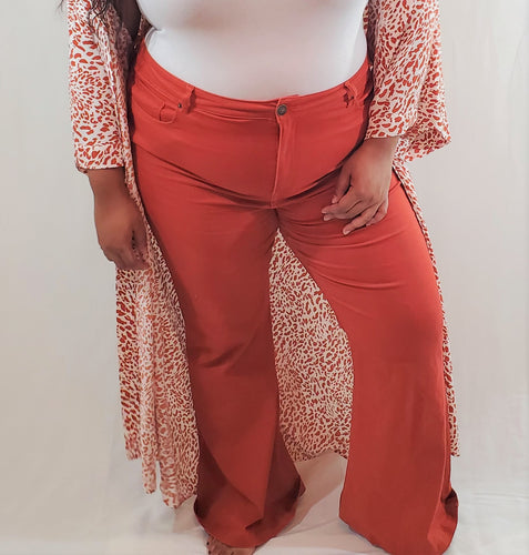 Orange Wide Leg Pants