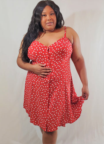 Ruthless Red Polka Dot Backless Dress