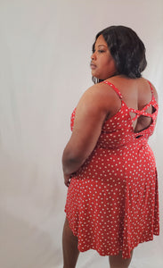 Ruthless Red Polka Dot Backless Dress