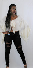 Load image into Gallery viewer, White Wing Tie-up Crop Top