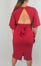 Load image into Gallery viewer, Red Rose Backless Dress